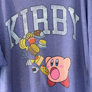 Nintendo Kirby Graphic T-Shirt 2XL Purple Gamer Tee Cute Character Shirt